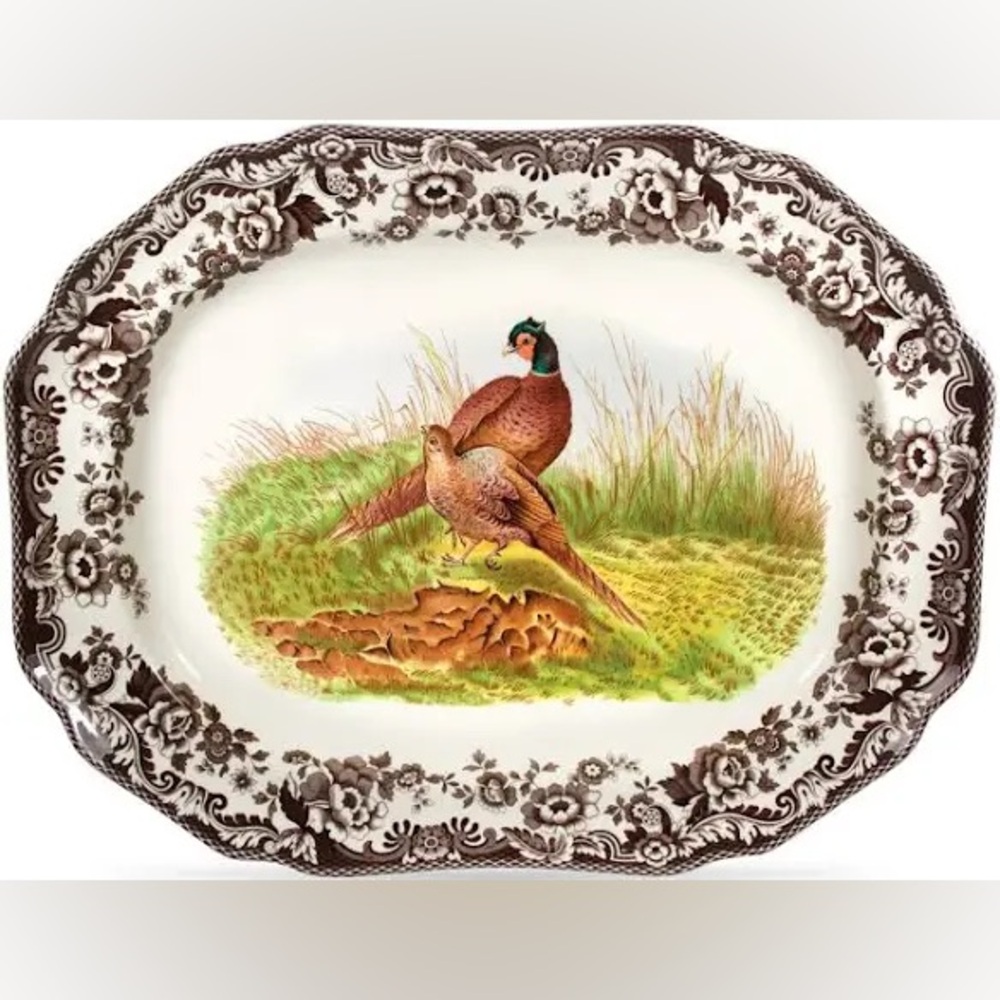 Spode Woodland Serving Platter w/ pheasants. New in box. Perfect for fall feasts